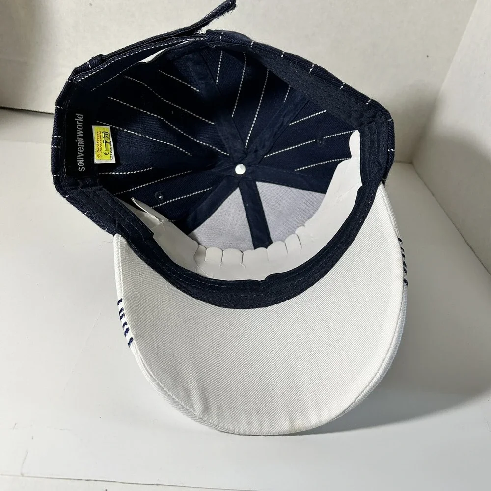 Germany Souvenir World Snapback Hat Blue White Vintage Adjustable Hook Loop Cap